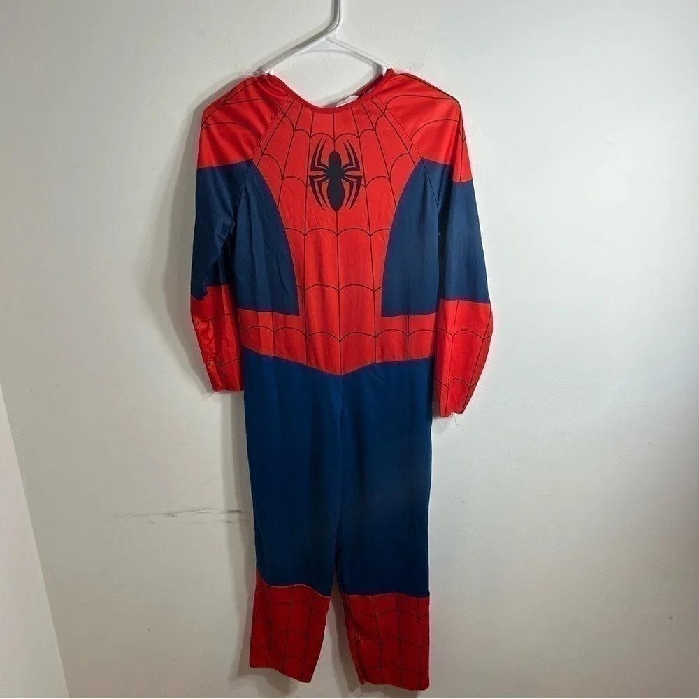 Spiderman Costume Bodysuit Sz Large 12-14 Kids Boys Red Blue Halloween Superhero